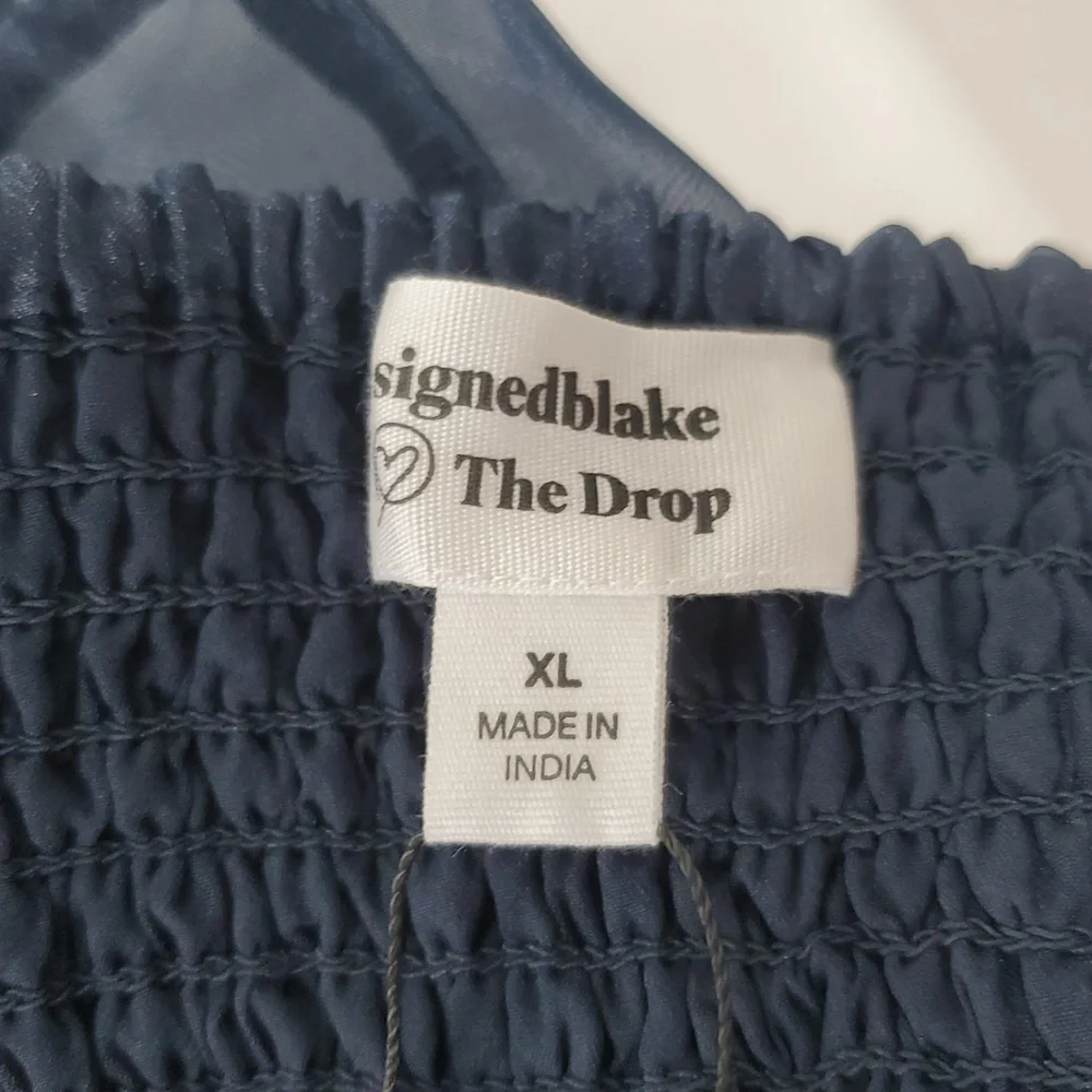 The Drop womens Sky Captain Organza Corset by @signedblakeBlouses ~ Blue - Picture 14 of 16